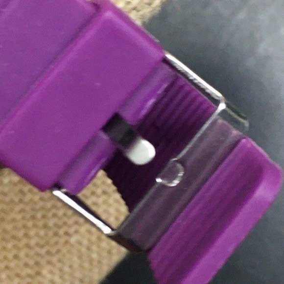 Magenta Purple Silicone Watch Silver Mens Ladies Unisex Retro - Picture 2 of 5